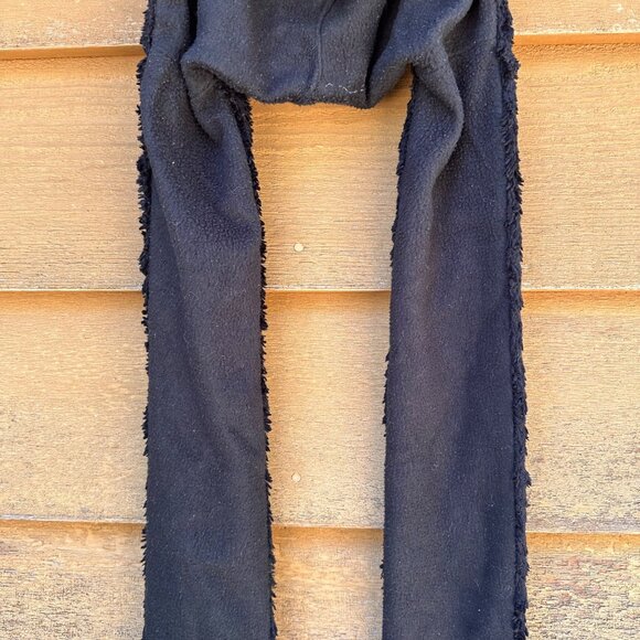 Kids Black Bear Hat With Attached Mittens Plush Fleece Animal Design Warm Winter - Picture 9 of 12